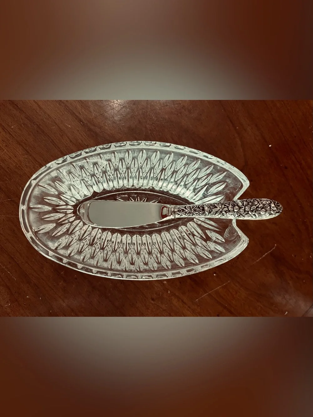 VTG Princess House Highlights Lead Crystal Flatware Holders Set of 4
